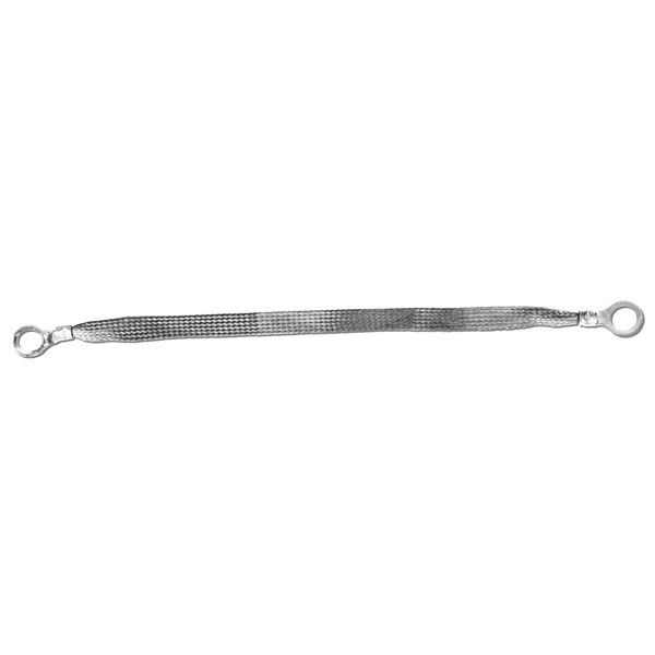 Falconer Electronics 12" x 1/2" Braided Ground Straps (1/2" Ring to 1/2" Ring), 25PK 1/2-03-012-25